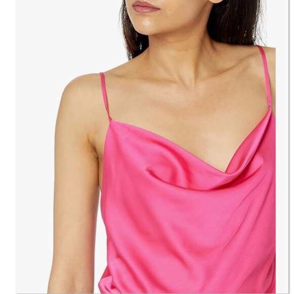 The Drop Women's Christy Cowl-Neck Cami Silky Stretch Top, Hot Pink, S, NWT - Picture 3 of 5